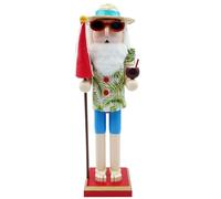 Opatiny Figura de Papá Noel cascanueces de madera de 15 pulgadas, decoración festiva de mesa de Navidad para decoración del hogar, diseño pintado a mano