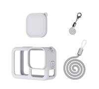 Opatiny Funda protectora de silicona para Hero13 negra con cordón y tapa de lente, funda compacta de 77 x 55 x 35,6 mm con gancho, compatible con GoPro Hero 13, color negro