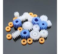 Opatiny Juego de 26 piezas para engranajes de husillo de plástico, modelos de bricolaje, motores de eje D de 2 mm, 3 mm, 4 mm, incluye engranajes de espolón, gusano y cónico