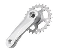 Opatiny Juego de brazos de manivela de bicicleta, para bicicleta infantil 25T 28T, aleación de aluminio, agujero cuadrado de una sola velocidad, 102 mm 114 mm, plateado (25T 102 mm mate)