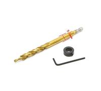 Opatiny Juego de brocas escalonadas con vástago hexagonal con cuello de tope para carpintería, plantillas de agujero de bolsillo, 3/8 pulgadas, acero de alta velocidad