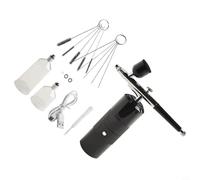 Opatiny Kit de aerógrafo inalámbrico de mano, punta de 0.3 mm, control de 3 velocidades, pulverizador de pintura inalámbrico para reparación de automóviles y manualidades, negro (negro B)