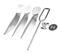 Opatiny Kit de limpieza táctil para parrilla Weber de 18 pulgadas, conjunto de amortiguador de repuesto con 3 cuchillas y palanca, compatible con Kettle Master Touch Series de 18 pulgadas, parte 90992