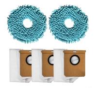 Opatiny Kit de paño de microfibra para fregona y bolsa de polvo no tejida para Cecotec para Conga 9590/9990/10090 AI Spin para aspiradora doméstica Ultra Power, fácil instalación, incluye 2 paños de