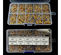 Opatiny Kit surtido de condensadores de cerámica de 500 piezas, 10 valores 0.1uF-10uF 50V, juego de componentes electrónicos