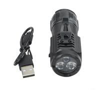 Opatiny Linterna LED brillante con bombillas triples, 500 lúmenes recargable para mini linterna, base magnética y clip de bolígrafo para camping, senderismo, tipo- carga rápida, resistente al agua (C)