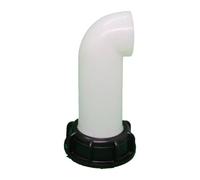 Opatiny Manguera de drenaje de extensión de 2 pulgadas para boquilla de tanque IBC, tubo guía de flujo de codo de 90 grados, accesorio de válvula de drenaje de plástico