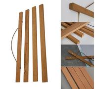 Opatiny Marco de fotos de madera de teca con colgador magnético de madera para pósteres de 21-51 cm, exhibición de pergaminos de arte para decoración del hogar, juego de 4 piezas