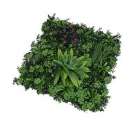 Opatiny Paneles de pared de flores artificiales, 50 x 50 cm, resistentes a los rayos UV, vegetación realista, pared viva de bajo mantenimiento para decoración de jardín interior y exterior (A)