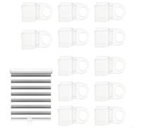 Opatiny Paquete de 12 clips de elevación inalámbricos para persianas, asas transparentes en forma de U para persianas, instala agarres ABS para uso en oficina y hotel
