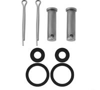 Opatiny Paquete de 2 pines divididos de 11 x 40 mm con clips y arandelas compatibles con bomba de mano Nostalgia tipo 75, juego de pines de metal plateado para fijación de mango (corto)
