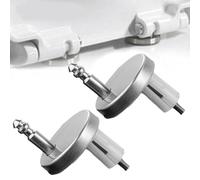 Opatiny Paquete de 2 tornillos de bisagra de tapa de inodoro de acero inoxidable, bisagras de fijación superior con tuercas para inodoros colgantes de pared, 8 mm de diámetro, color plateado