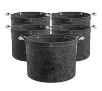 Opatiny Paquete de 5 bolsas de cultivo para plantas, macetas gruesas de tela no tejida con asas y aireación para un desarrollo saludable de las raíces, ideales para frutas, verduras y flores