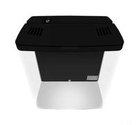 Opatiny Pequeña pecera Betta con LED y filtro, 20 x 20 x 14 cm, kit de inicio de acuario para escritorio, pecera ecológica acrílica para luchar contra peces, camarones, peces dorados (negro)