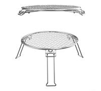 Opatiny Rejilla de acero inoxidable para camping, barbacoa, parrilla plegable para cocinar al aire libre con patas, fogata, senderismo, mochilero, 340 x 340 mm