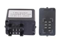 Opatiny Relé intermitente LED de 7 pines de 12 V, indicador de señal de giro ajustable para motocicleta Suzuki Fix para Hyper para flash, parpadeo electrónico impermeable