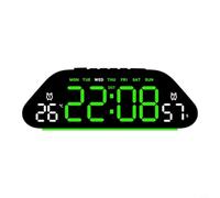 Opatiny Reloj digital LED montado en la pared, silencioso, sin tictac, reloj despertador electrónico multifunción que muestra la hora y fecha, cuenta regresiva de temperatura, pantalla regulable para