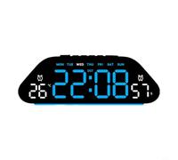 Opatiny Reloj digital LED montado en la pared, silencioso, sin tictac, reloj despertador electrónico multifunción que muestra la hora y fecha, cuenta regresiva de temperatura, pantalla regulable para
