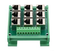 Opatiny RJ45 8P8C al módulo de 9 terminales, adaptador de montaje en riel DIN para RS45/RS422, cable de 18-26 AWG