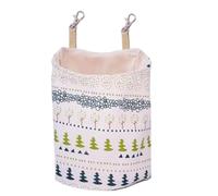 Opatiny Saco de dormir grande de 7.8 x 7.8 pulgadas para mascotas pequeñas, bolsa de jaula colgante transpirable con tela de lino suave, nido multifuncional y juguete de escalada