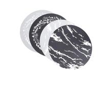 Opatiny Salvamanteles redondo de silicona para placa de inducción, resistente a altas temperaturas hasta 248.9 °C, reutilizable y antideslizante, 9.45 pulgadas, negro/gris, 1 unidad