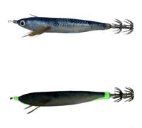 Opatiny Señuelo de calamar brillante de 12 cm con gancho BKK, cebo de camarón de traqueteo de pesca nocturna, aparejos artificiales luminosos calamares y pulpos (3)