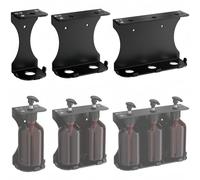 Opatiny Soporte de pared para botellas de jabón de acero inoxidable para artículos de tocador, compatible con champú y gel de ducha, negro, 14 x 6,5 x 14,8 cm