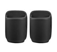 Opatiny Soporte para bebidas para puerta de coche, 2 unidades, estante de almacenamiento para botellas de agua, cuero resistente a los arañazos, ajuste universal, 160 x 100 mm, color negro