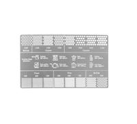 Opatiny Tarjeta de referencia de acero inoxidable para moler café con escala para entusiastas del café, guía universal para control de preparación de precisión