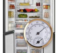 Opatiny Termómetro higrómetro montado en la pared para uso en interiores y exteriores, mide la temperatura y la humedad, esfera de metal con escala transparente, 58 mm de diámetro, color plateado