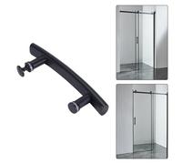 Opatiny Tirador de puerta de ducha de acero inoxidable para recintos, 145 mm de centro a centro, para agujero de vidrio de 6 mm, color negro