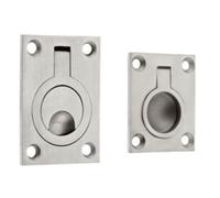 Opatiny Tirador oculto de acero inoxidable para armario, cajón, puerta corredera, montaje empotrado, color plateado, 50 x 40 mm y 64 x 46 mm, 3 mm de grosor, 1 paquete