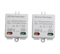 Opatiny Transformador LED 10W 12V DC Suministro 2-Pack para Timbres Gabinete Luces Indicadores Sin Ruido
