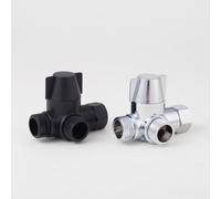 Opatiny Válvula desviadora de ducha G1/2 de 3 vías con adaptador en T, separador de flujo de agua ABS para grifo de baño, negro/plateado