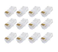 OPAX51 12x Conectores RJ45 CAT6, Categoría 6, 8P8C Modular UTP, AWG26, Pack de 12 Unidades, Compatible con Ethernet, PC, Router, Switch, Consolas, TV, (Bolsa de 12 unidades) 51CH100