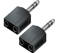 OPAX51 2X Adaptador de Audio Estéreo, Divisor Duplicador Splitter 6,35mm | Splitter 1x 6,3mm a 2X 6,3mm | Duplicador Audio 6.35 mm | Apto para Auriculares, Micrófono, Amplificador | PVC 51CH169