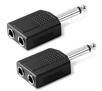 OPAX51 2X Adaptador de Audio Mono, Divisor Duplicador Splitter 6,35mm Jack Plug Macho a 2X 6,35mm Hembra, Compatible con Guitarra, Micrófono, Amplificador y Consola de Sonido Pack 2 Unidades 51CH085