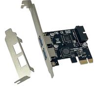 OPAX51 Tarjeta PCI Express USB 3.0, 2 Puertos 5Gbps, Conector Interno 19 Pines, Compatible Windows/Linux, Adaptador PCIe de expansión para PC Perfil Alto y bajo 51CH140