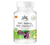 OPC 500mg + Vitamina C - de Extracto de semilla de uva - Vegano - 120 comprimidos | HERBADIREKT by Warnke Vitalstoffe - Calidad de farmacia alemana