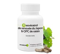 OPC DE UVA Y RESVERATROL * 60 mg / 60 cápsulas * Titulado al 95% en proantocianidinas y al 50% en resveratrol * Antioxidantes, Cardiovascular, Próstata