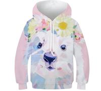 OPCALIS 3D Printed Kids Oso Polar Hoodie Ártico Sudadera con Capucha Pullover Long Sleeve Casual 9-11Y