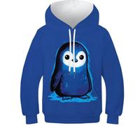 OPCALIS 3D Printed Kids Penguin Hoodie Sudadera con Capucha PulAmorr Long Sleeve Casual 8-10Y
