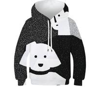 OPCALIS 3D Printed Kids Perro Hoodie Cachorro Sudadera con Capucha Pullover Long Sleeve Casual 10-12Y