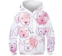 OPCALIS 3D Printed Kids Perro Hoodie Cachorro Sudadera con Capucha Pullover Long Sleeve Casual 11-13Y