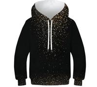 OPCALIS Hoodie Golden Flash Niños Sweatshirt 3D Impresión PulAmorr Manga Larga Novelty Mit Pockets 10-12Y