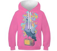 OPCALIS Niñas Sudadera con Capucha Paloma 3D Printed Pullover Manga Larga Sudadera Pájaro con Bolsillo Niños Teen Athletic 12-14Y