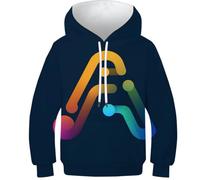 OPCALIS Niños Teen Niña Niño Hoodie Letra A 3D Printed PulAmorr Sudadera Manga Larga con Bolsillo Novelty Casual 9-11Y