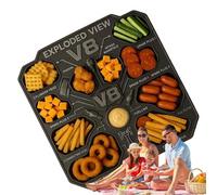 Opdestn Bandejas Y Fuentes Para Servir - Bandeja de Comida con Diseño de Motor V8 | Plato Decorativo Con Múltiples Compartimentos Para Bares Hogar Buffet Fiestas Picnic Camping Restaurantes