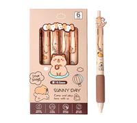 Opdestn Bolígrafos De Animales - 6 Piezas Bolígrafos Bonitos Tinta,Herramienta de Escritura Estética de Dibujos Animados Set Punta 0.5mm Secado Rápido para Mujeres Estudiantes Niños