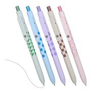 Opdestn Bolígrafos de Gel,5 Piezas Bolígrafos de Tinta Negra con Punta Fina - 0.5mm con Agarre Ergonómico y Escritura Suave para Tomar Apuntes, Dibujar, Firmar, Álbum de Recortes, Diario Personal